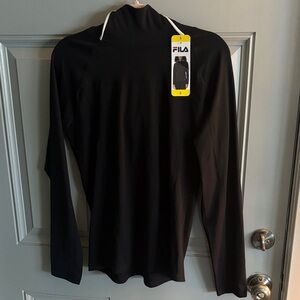 FILA Black Long Sleeve Mock Neck Top